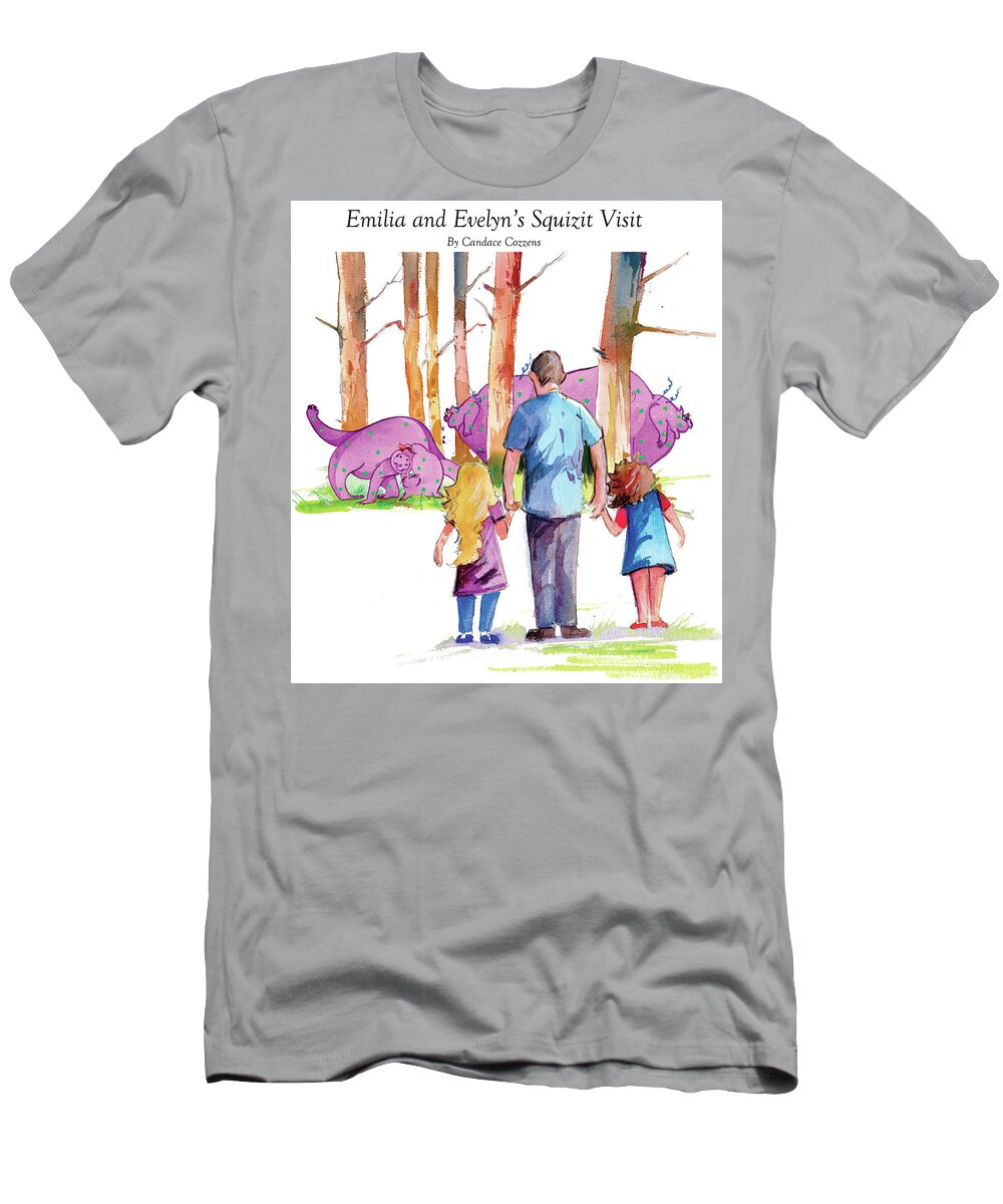 Children's Book T-Shirt featuring the painting Emilia and Evelyn's Squizit Visit by P Anthony Visco