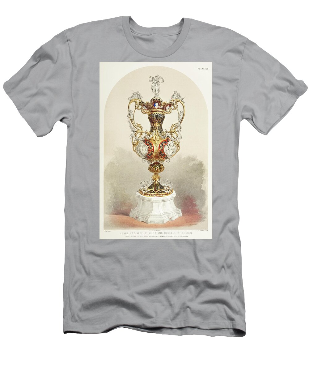 1900s T-Shirt featuring the painting Enamelled vase from the Industrial arts of the Nineteenth Century by Vincent Monozlay