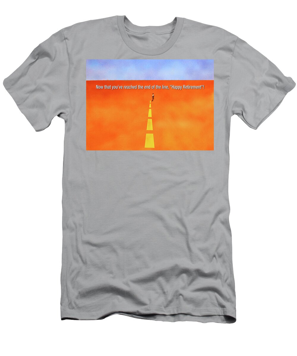 Contemporary Art Greeting Card T-Shirt featuring the painting End of the Line greeting card by Thomas Blood
