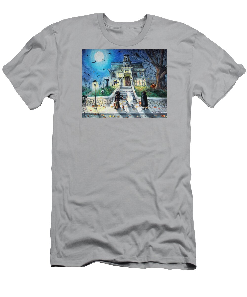 Halloween T-Shirt featuring the drawing Enter if you Dare by Shana Rowe Jackson
