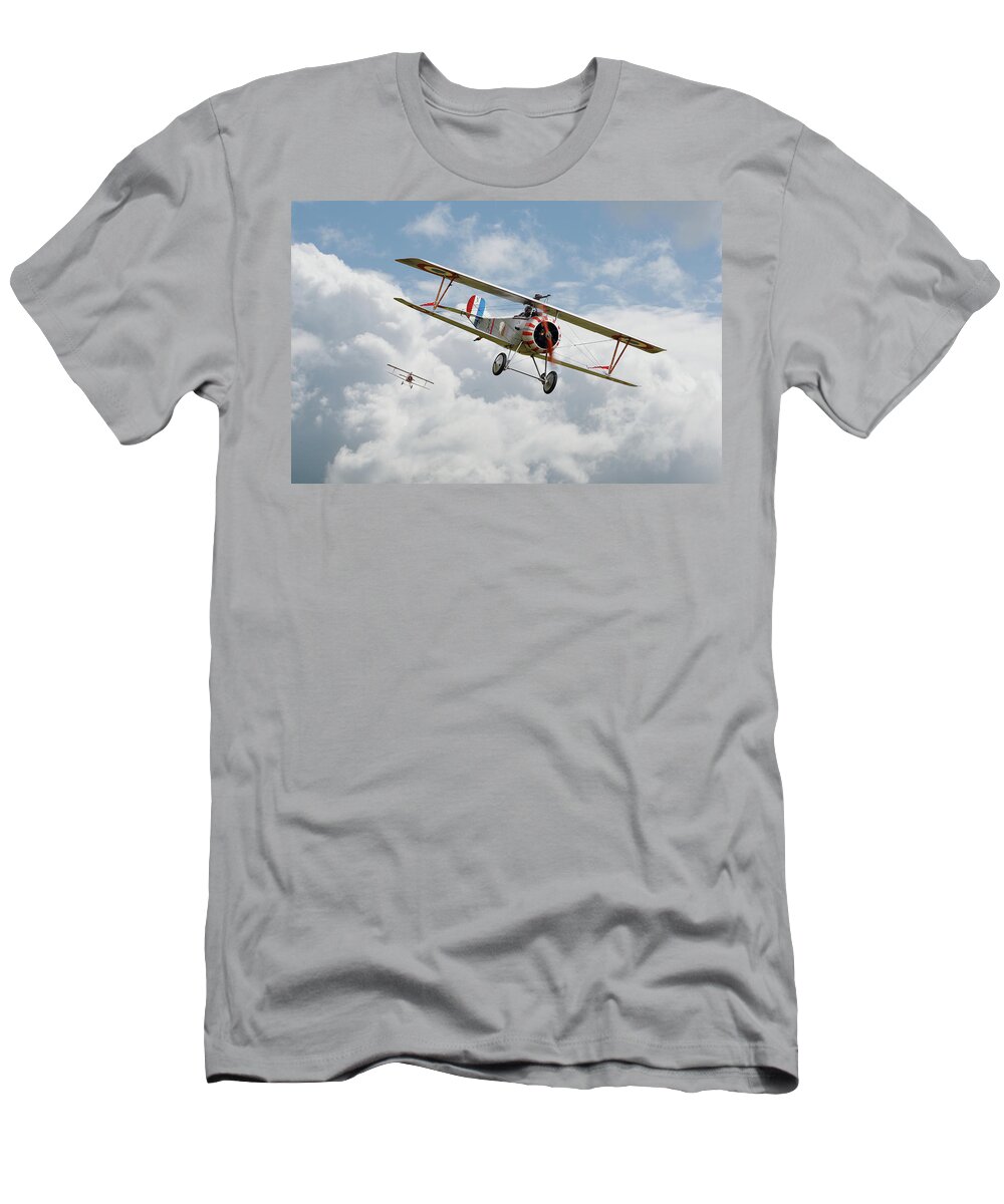 Aircraft T-Shirt featuring the photograph Escadrille Lafayette - Hunters by Pat Speirs