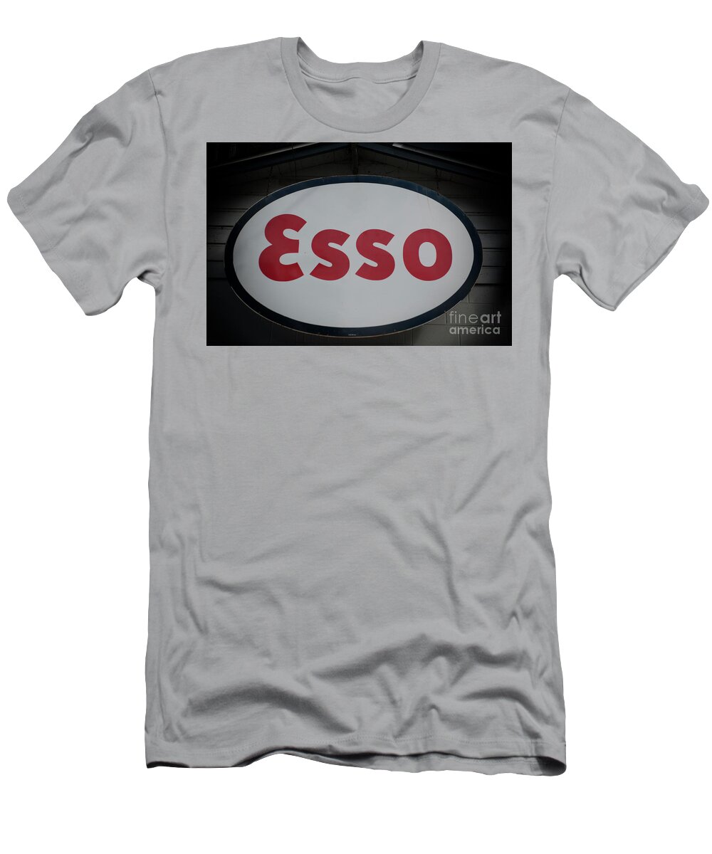 The Esso Club T-Shirt featuring the photograph Esso Metal Sign by Dale Powell