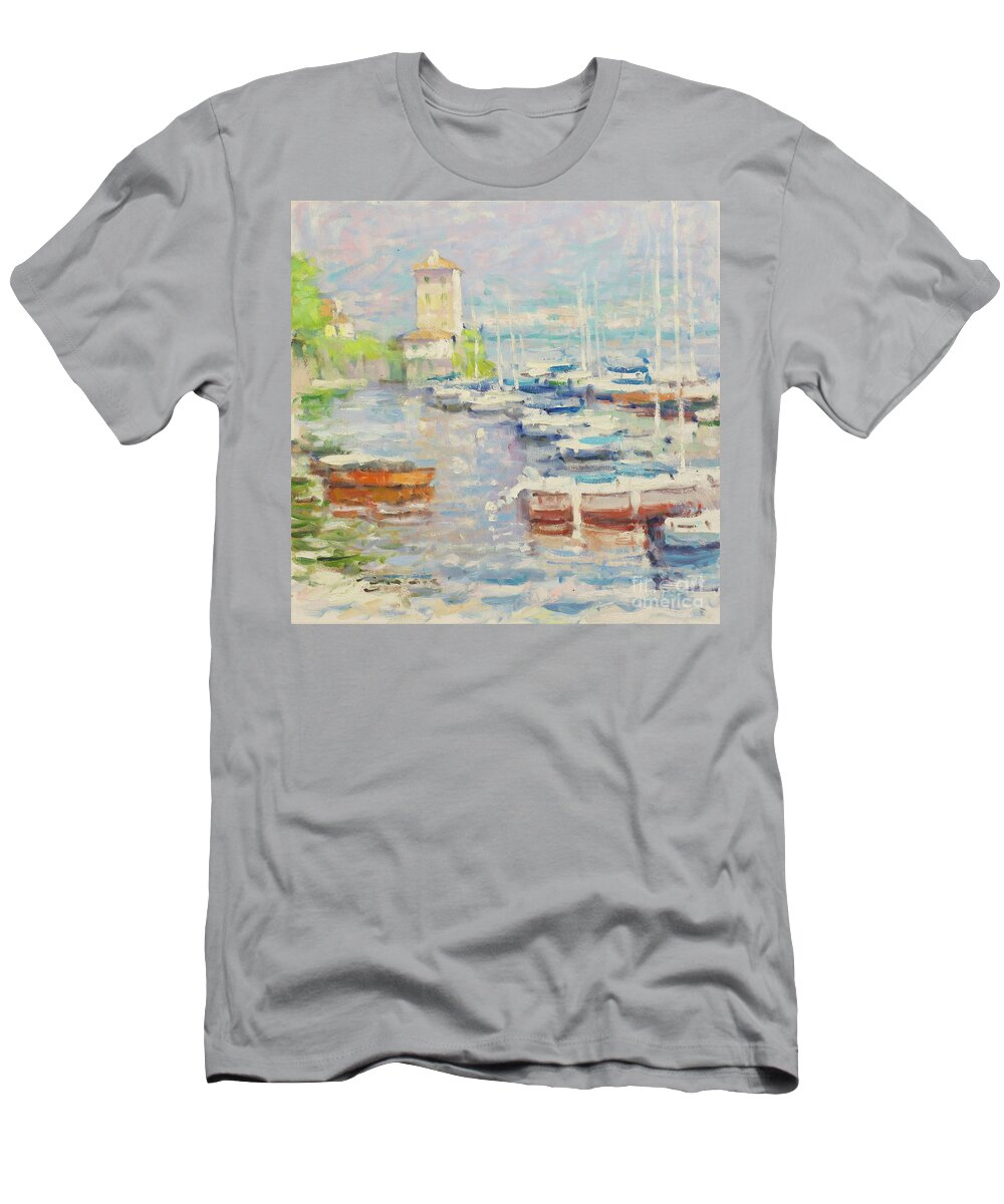 Fresia T-Shirt featuring the painting Etude in Warm Blue by Jerry Fresia