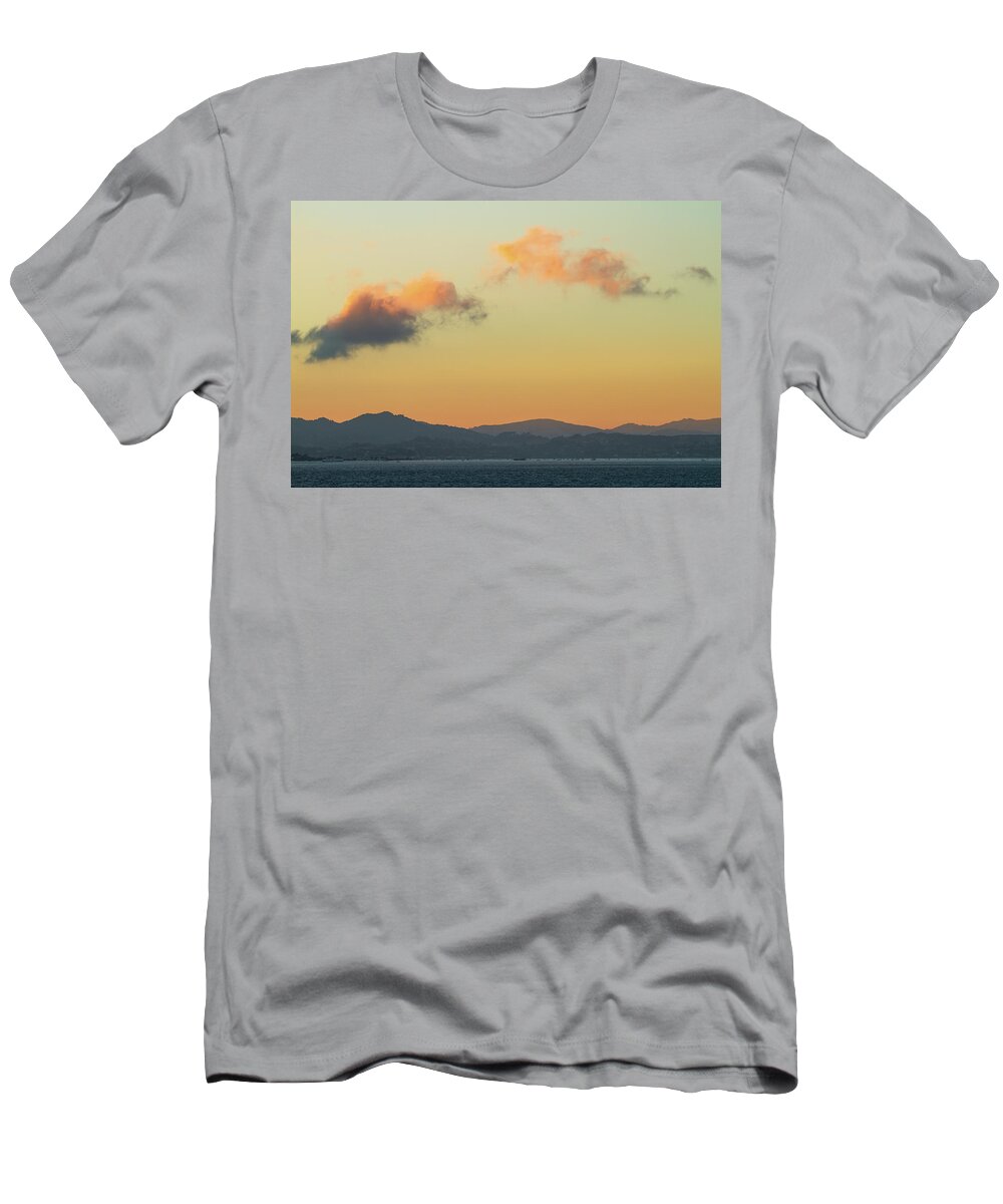 Evening Clouds Over The Bay T-Shirt featuring the photograph Evening Clouds Over The Bay by Bonnie Follett