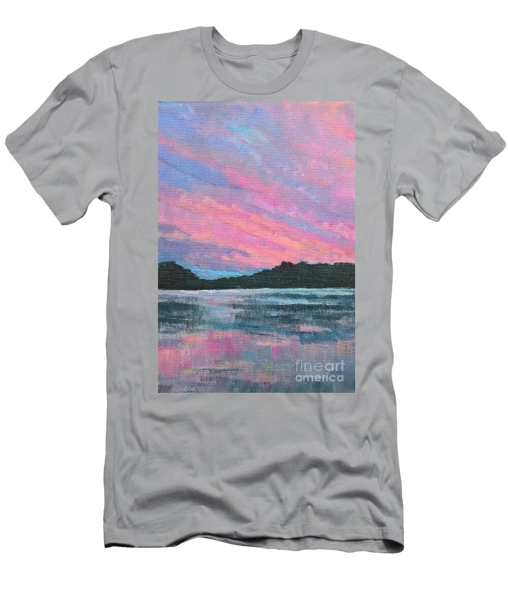 Acrylic Painting T-Shirt featuring the painting Evening Light by Lisa Dionne