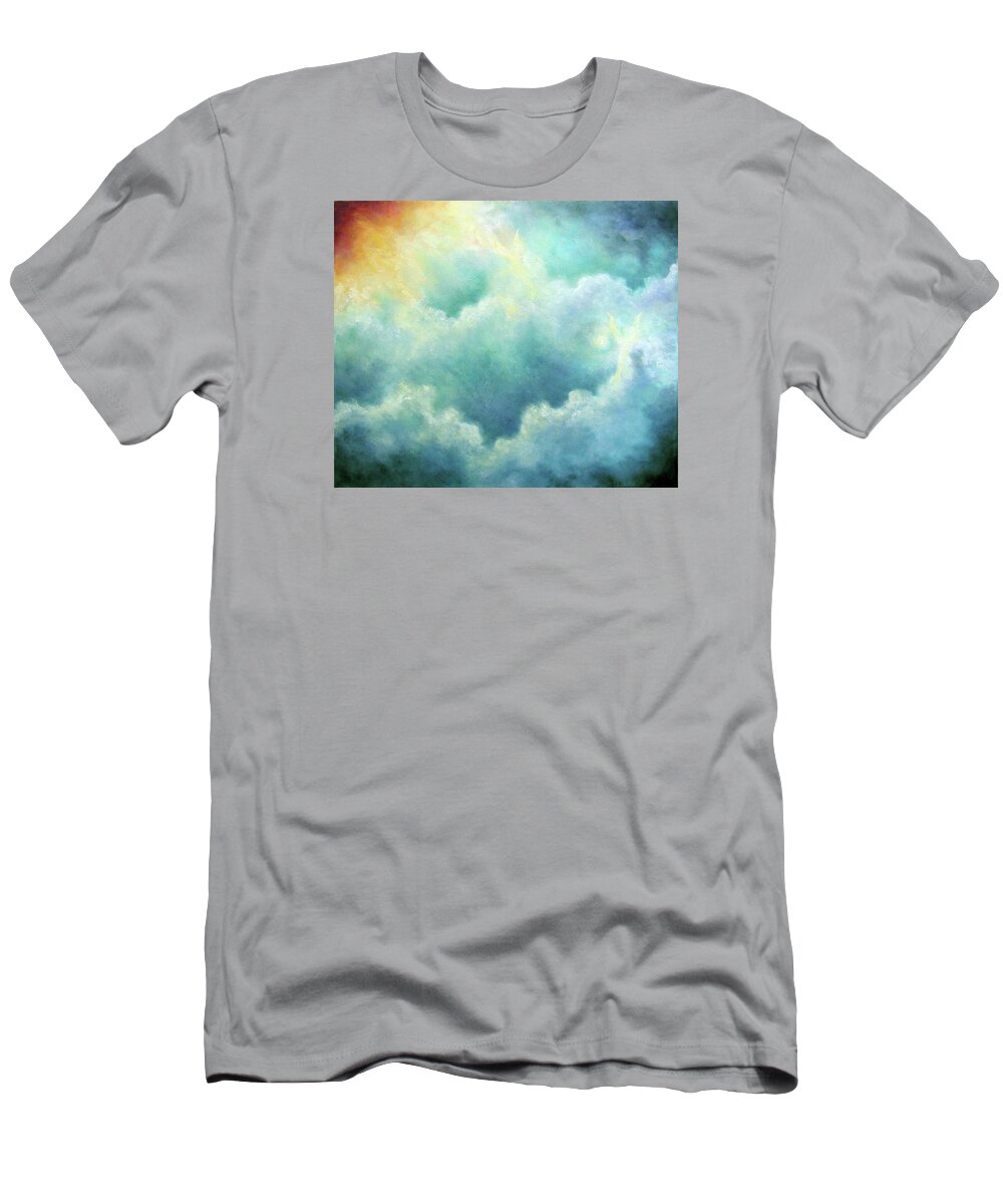 Angel T-Shirt featuring the painting Evidence Of Angels by Marina Petro