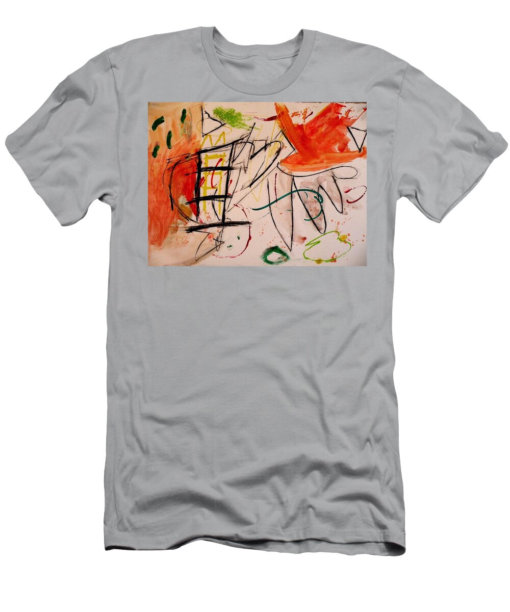 Orange T-Shirt featuring the painting Exhuberance by Janis Kirstein