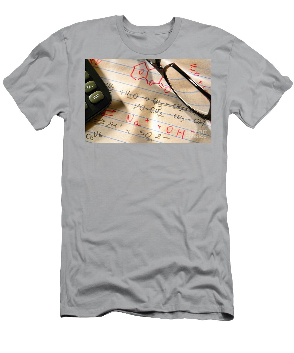 Biology T-Shirt featuring the photograph Experiment Notes in Applied Science Research Lab by Olivier Le Queinec