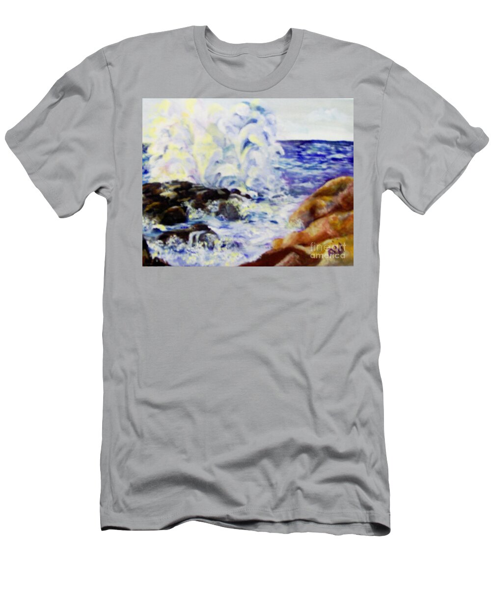 Waves T-Shirt featuring the painting Explode by Saundra Johnson