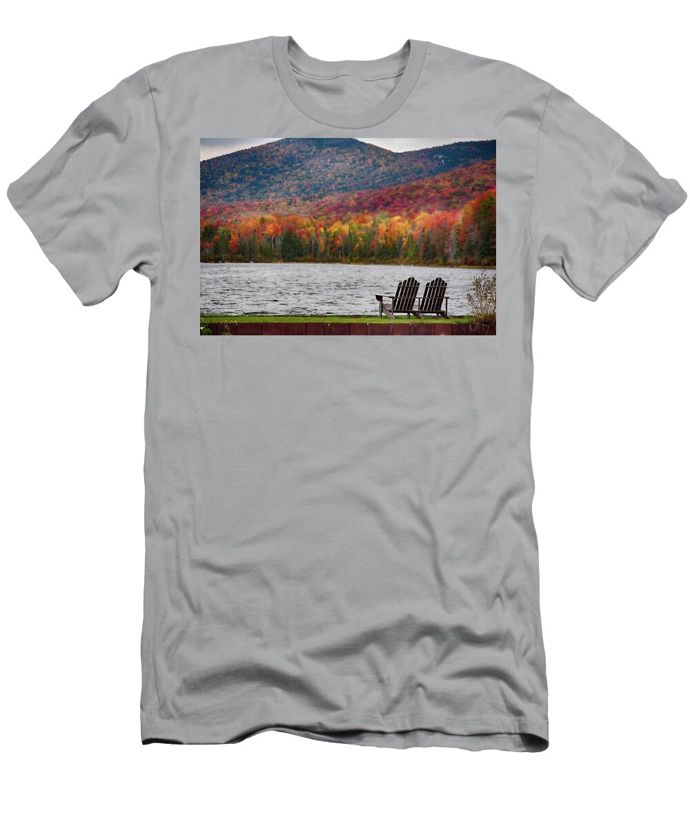 #jefffolger T-Shirt featuring the photograph Fall foliage at Noyes Pond by Jeff Folger