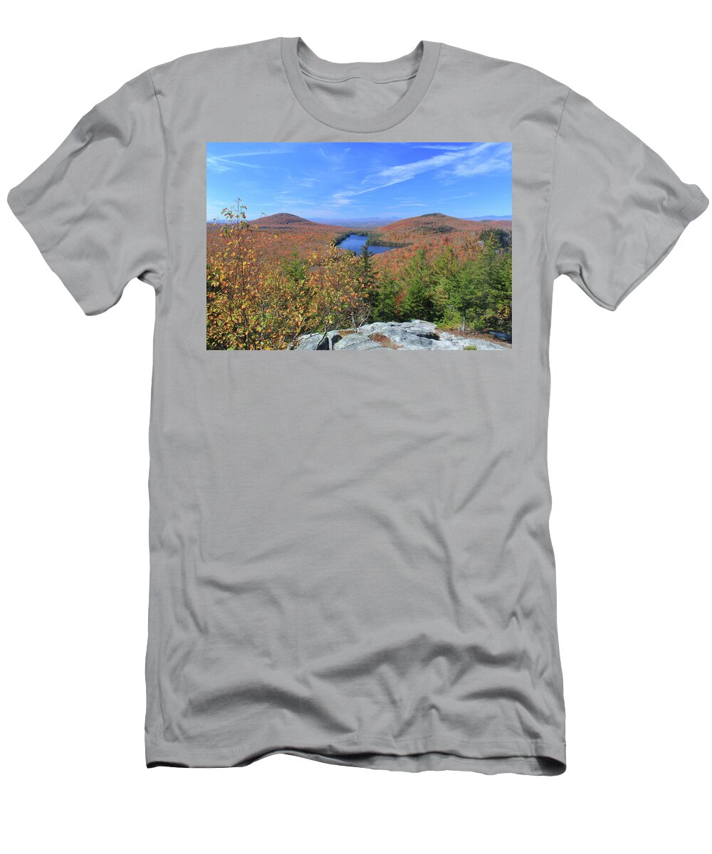 Vermont T-Shirt featuring the photograph Fall Foliage at Owl's Head Groton State Forest by John Burk