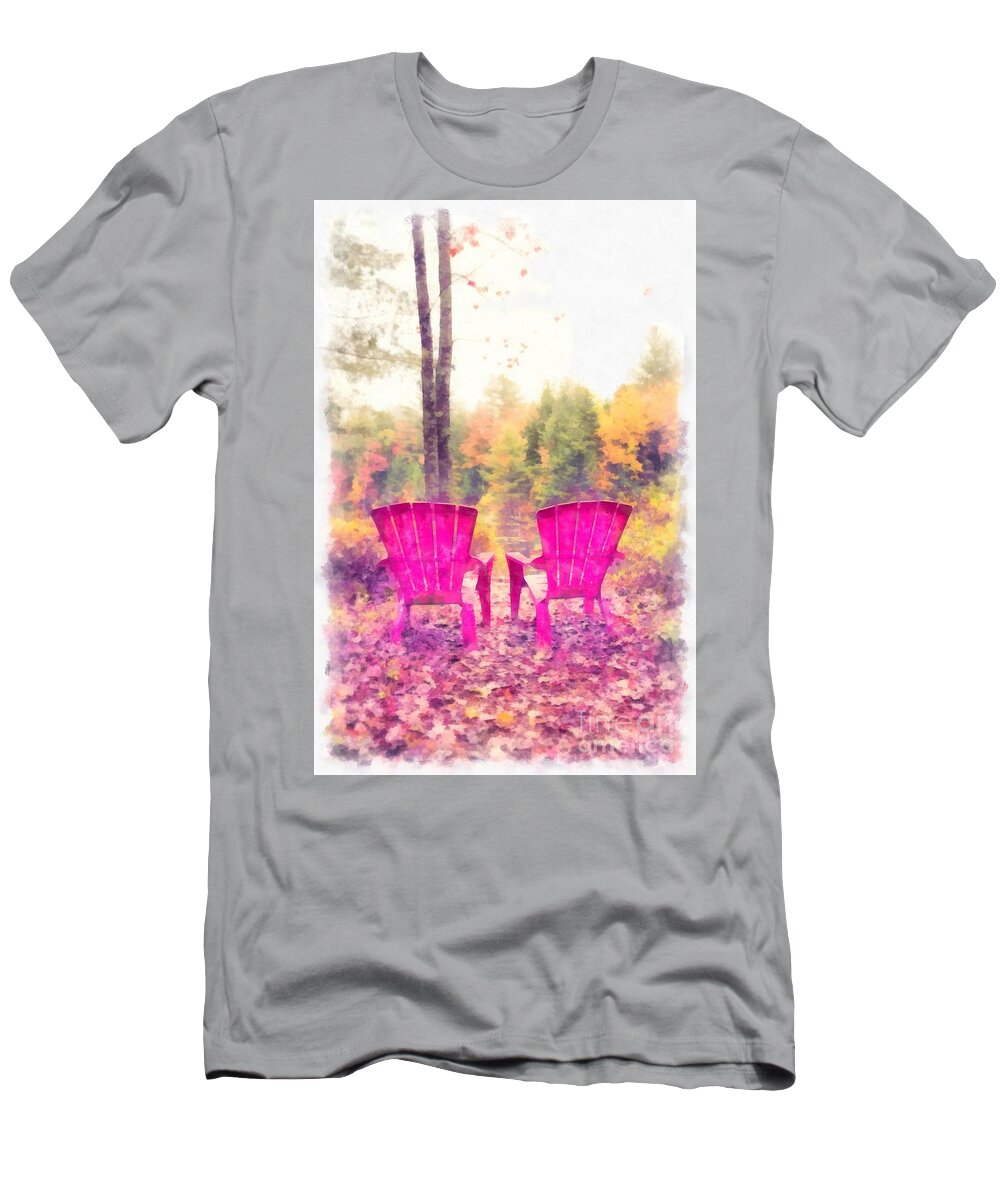 Fall T-Shirt featuring the digital art Fall on Anderson Pond Eastman Grantham New Hampshire by Edward Fielding