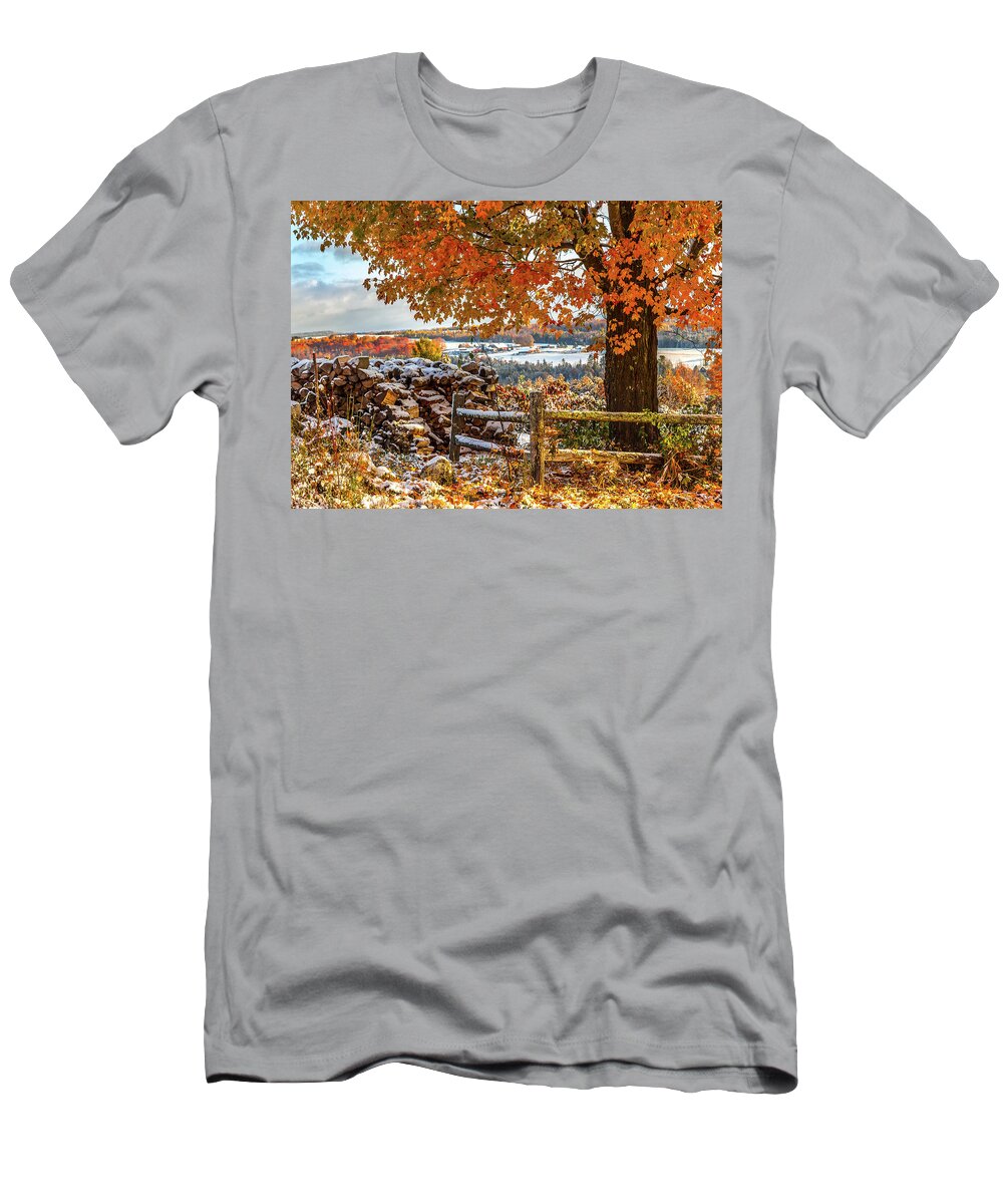 Vermont T-Shirt featuring the photograph Classic Vermont Fall Scene by Tim Kirchoff