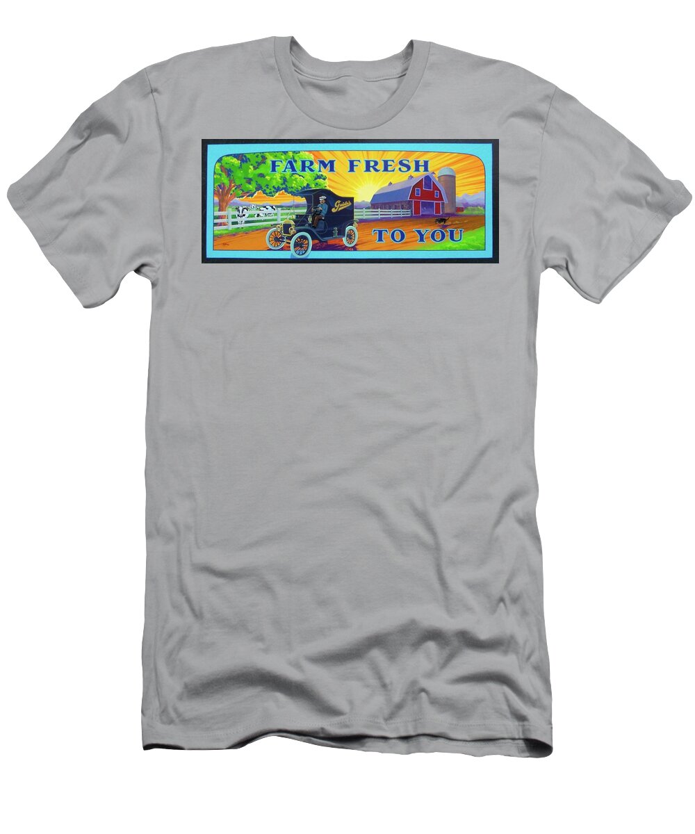  T-Shirt featuring the painting Farm Fresh To You by Alan Johnson