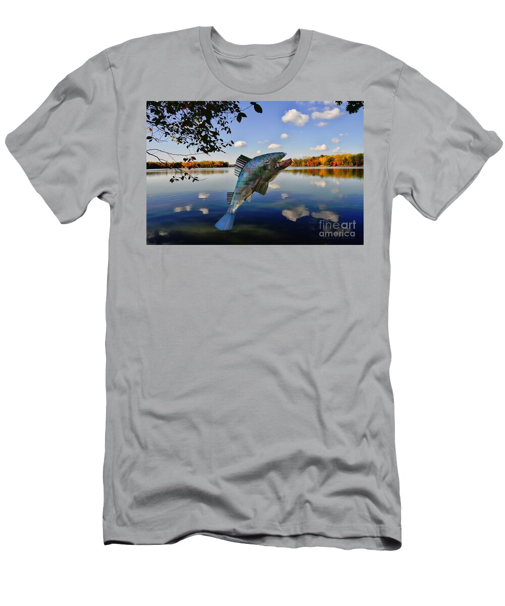 Fish T-Shirt featuring the photograph Fish Catches Man by David Arment