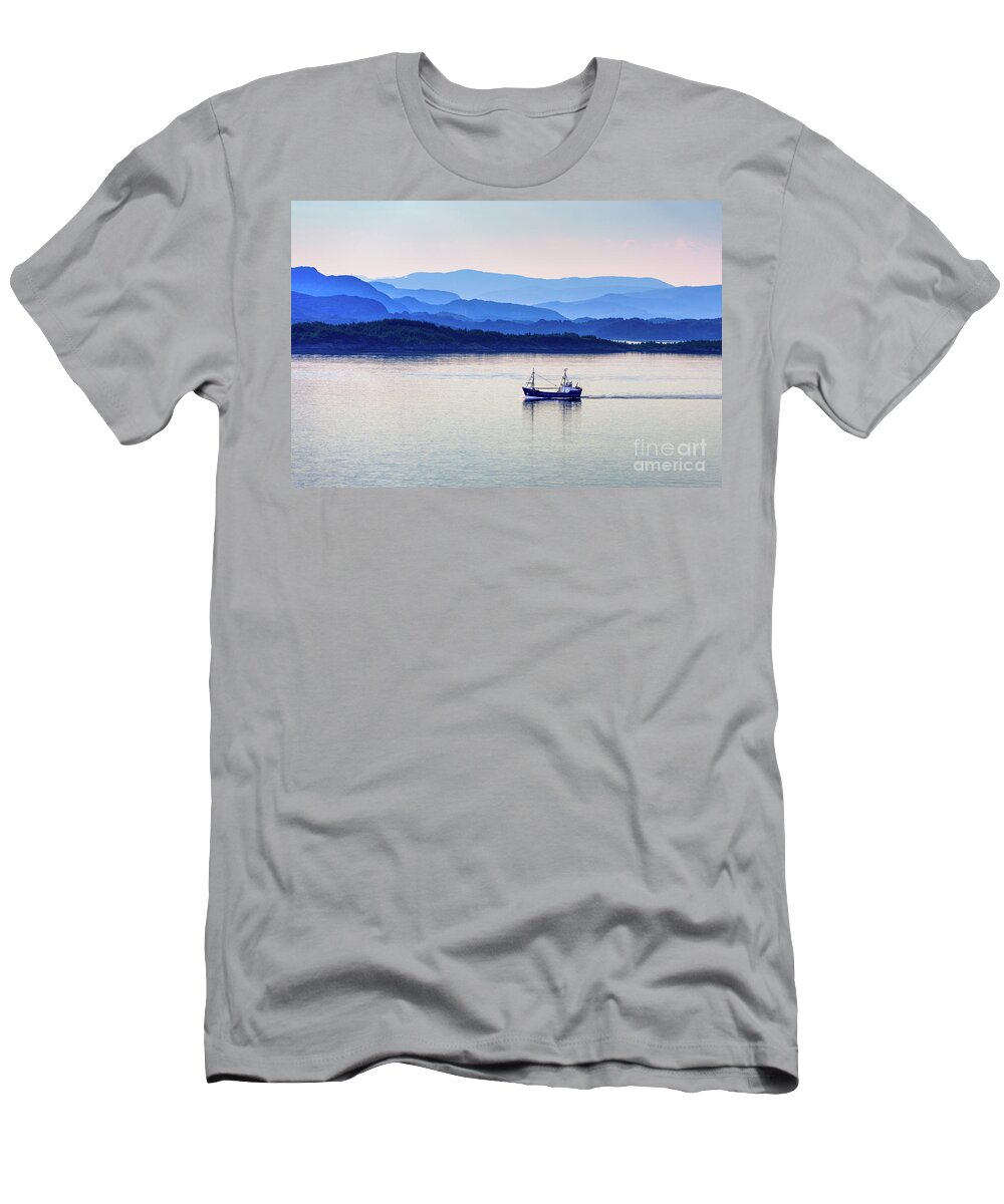  T-Shirt featuring the photograph Fishing boat at dawn by Andrew Michael
