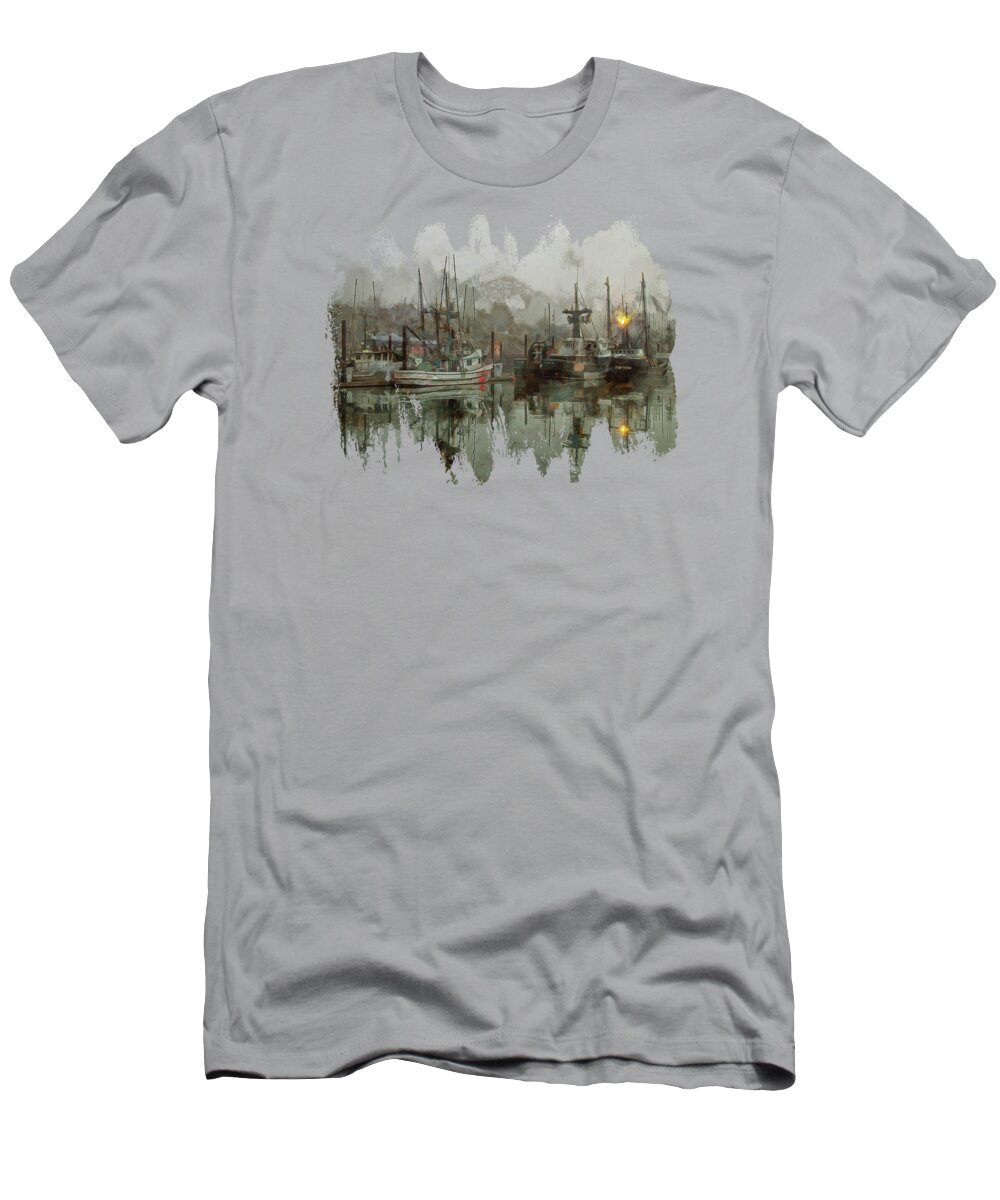 Newport T-Shirt featuring the photograph Fishing Fleet Dock Five by Thom Zehrfeld