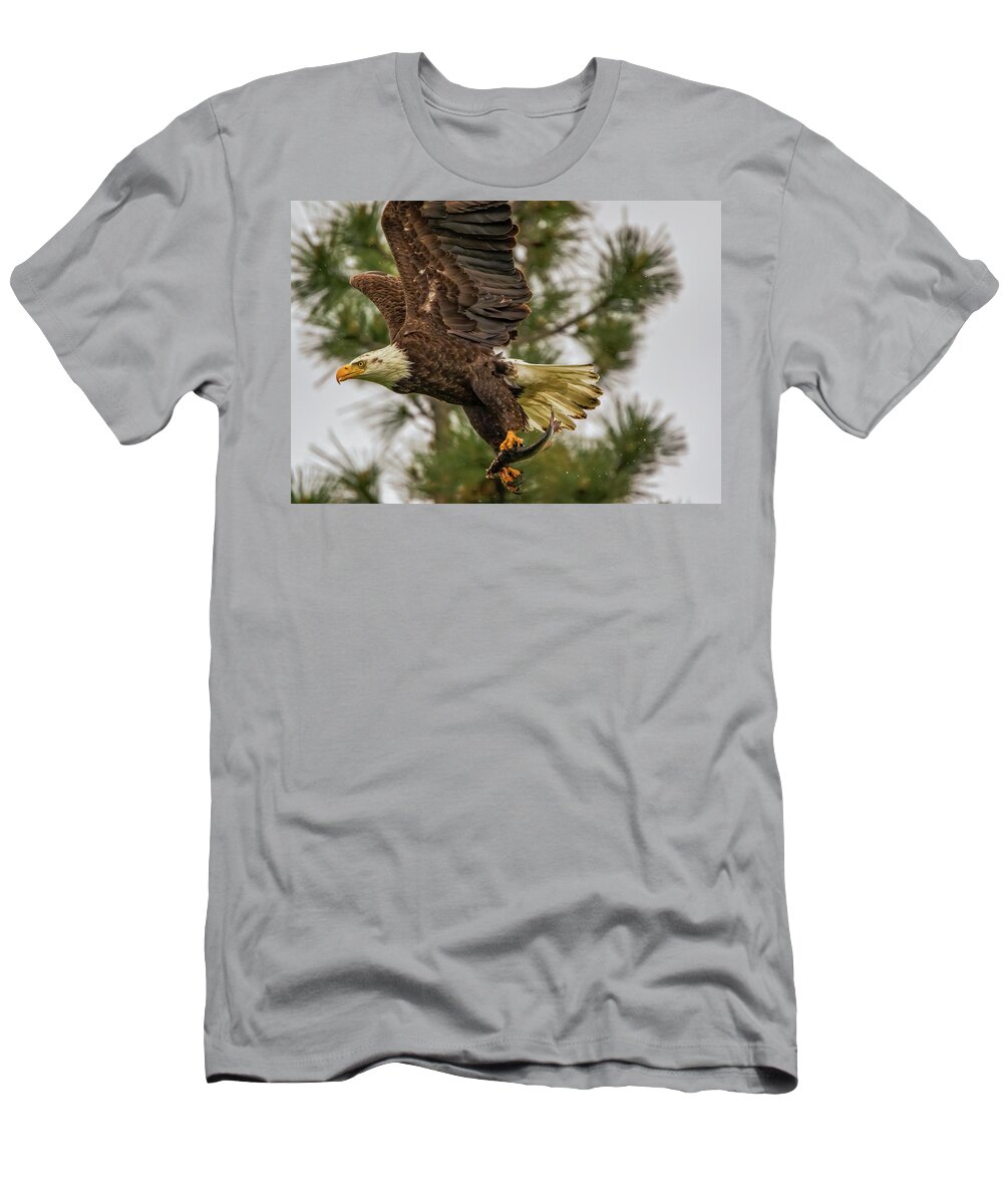 California T-Shirt featuring the photograph Fishing on a Rainy Afternoon by Marc Crumpler