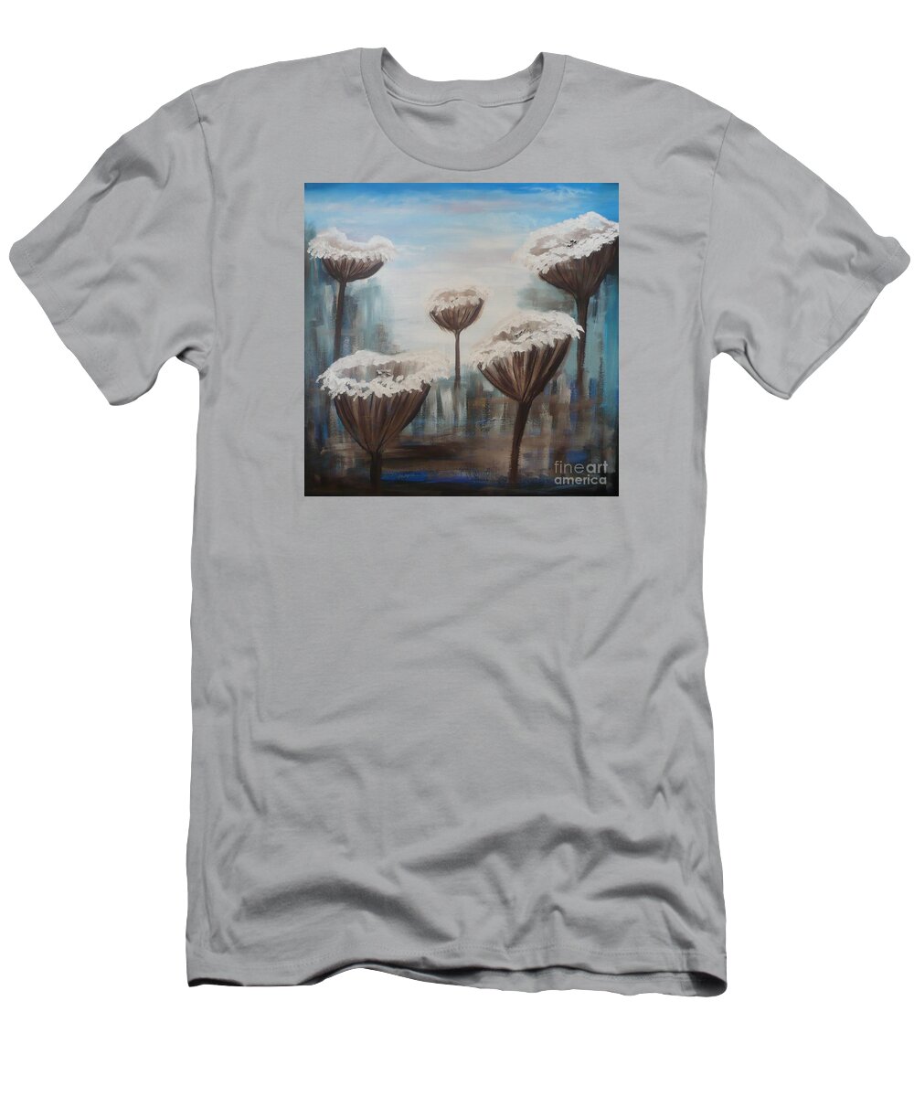 Flowers T-Shirt featuring the painting Five Flowers by Monika Shepherdson