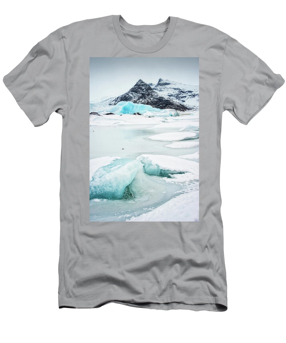 Fjallsarlon T-Shirt featuring the photograph Fjallsarlon Glacier Lagoon Iceland in winter by Matthias Hauser