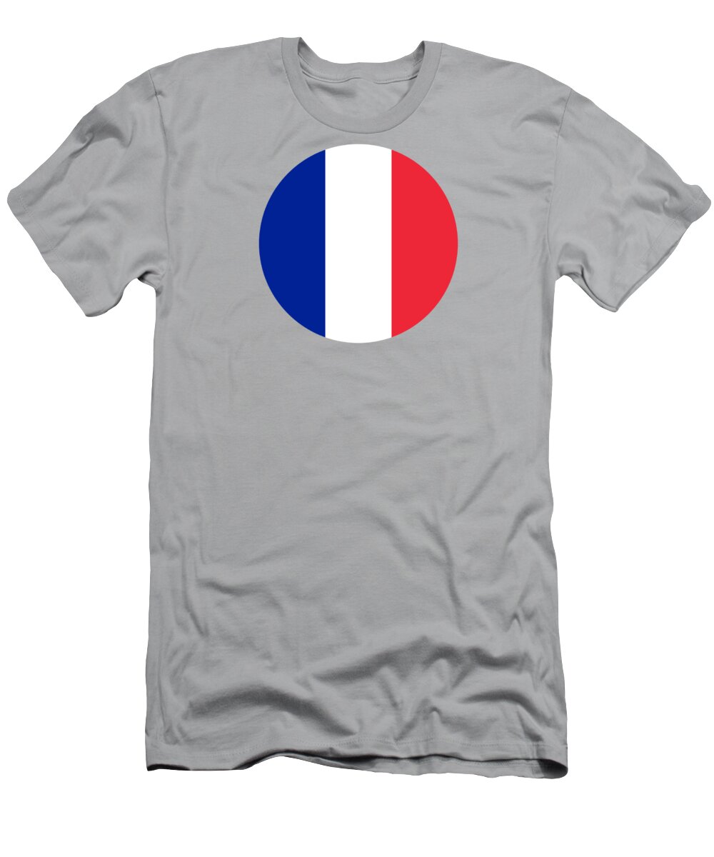 France T-Shirt featuring the digital art Flag Of France Round by Roy Pedersen