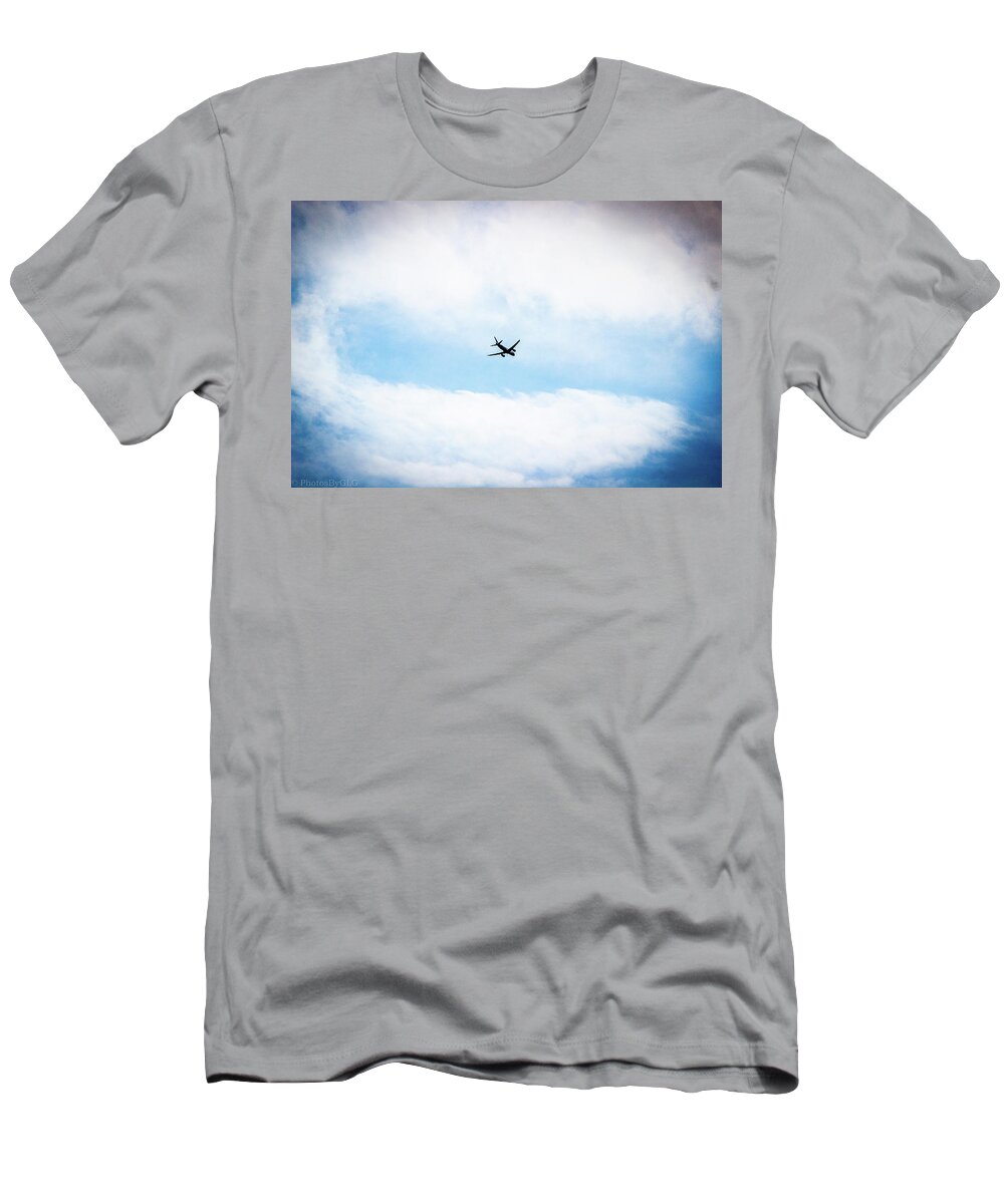 Aeroplane T-Shirt featuring the photograph Flight in the sky by Gregory Gendusa