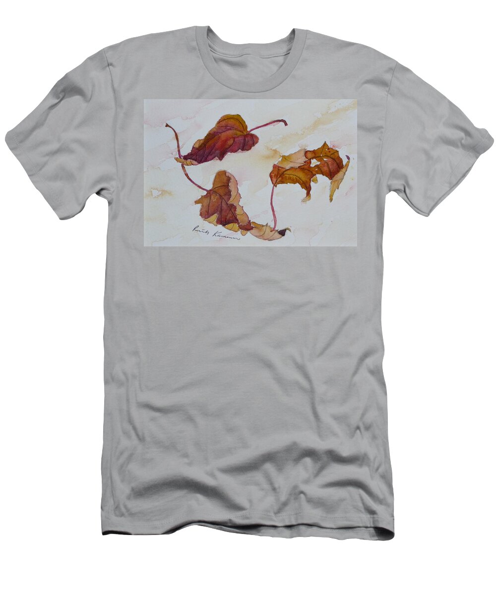 Fall T-Shirt featuring the painting Floating by Ruth Kamenev