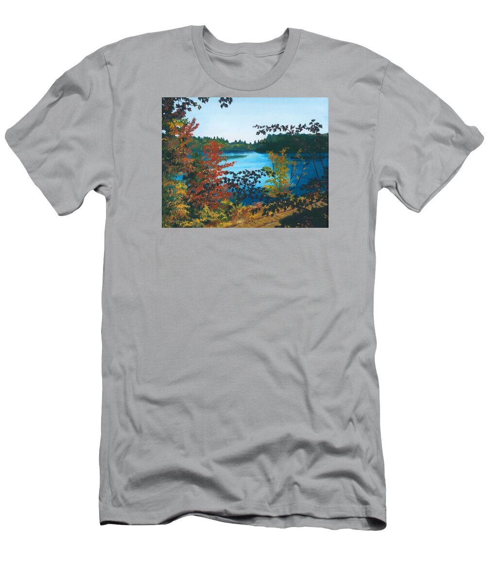 Floodwood T-Shirt featuring the painting Floodwood by Lynne Reichhart