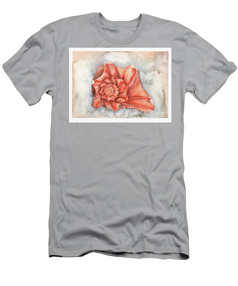 Seashell T-Shirt featuring the painting Florida Whelk by Hilda Wagner