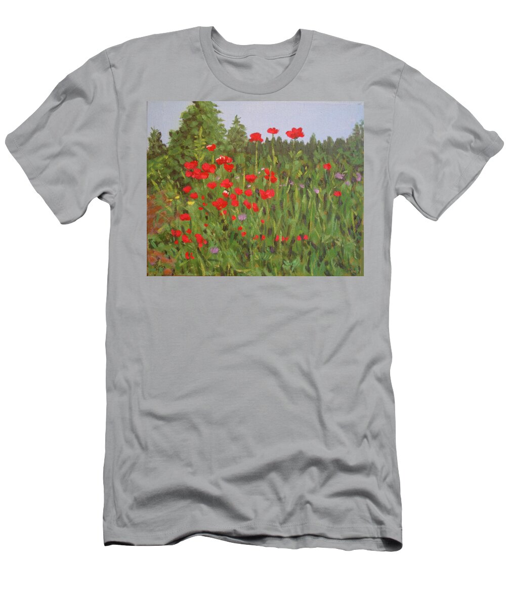 Impressionist T-Shirt featuring the painting Flowers 3 by Stan Chraminski
