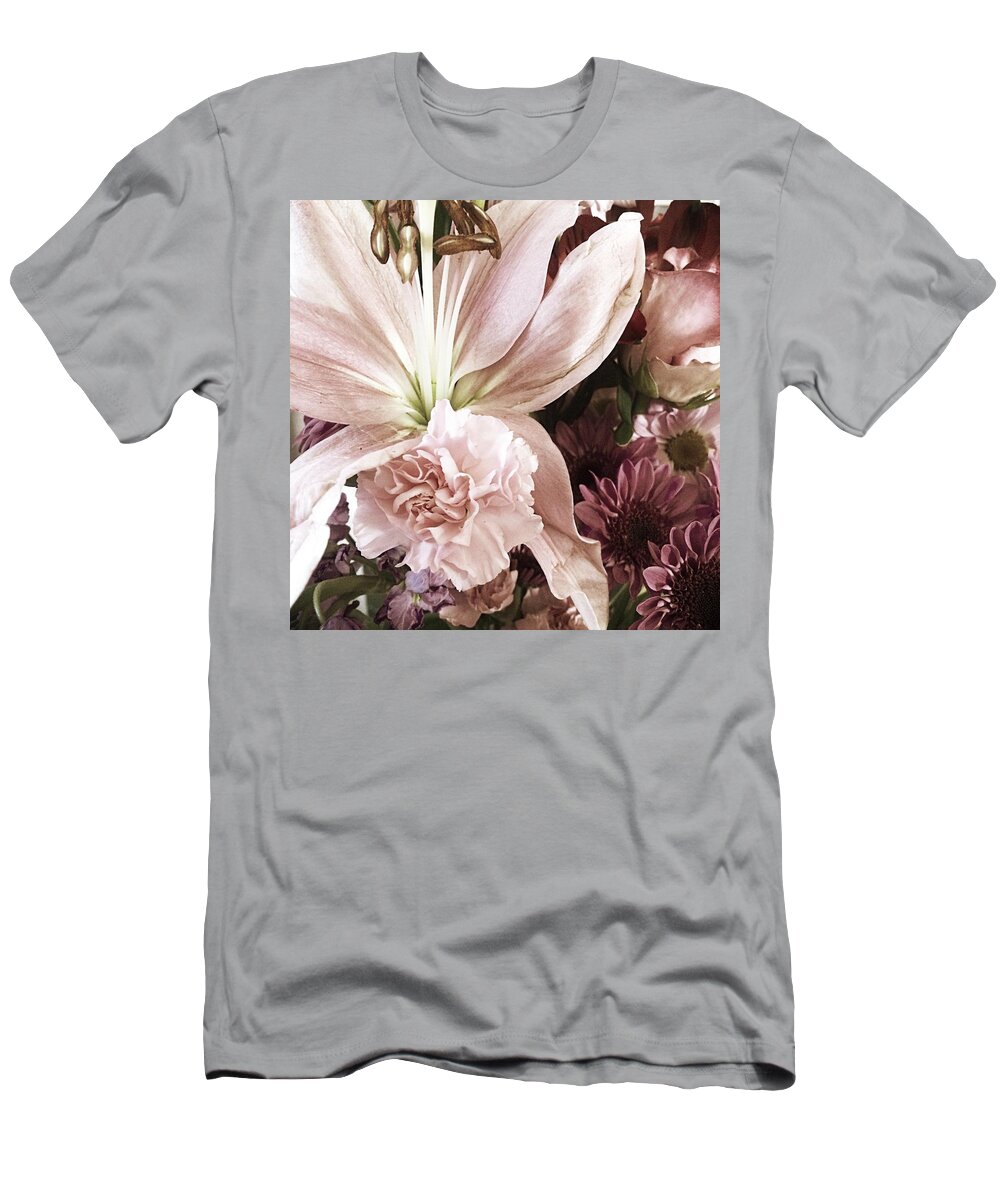 Flowers T-Shirt featuring the photograph Flowers Every Day 3 Vintage by Ellen Levinson
