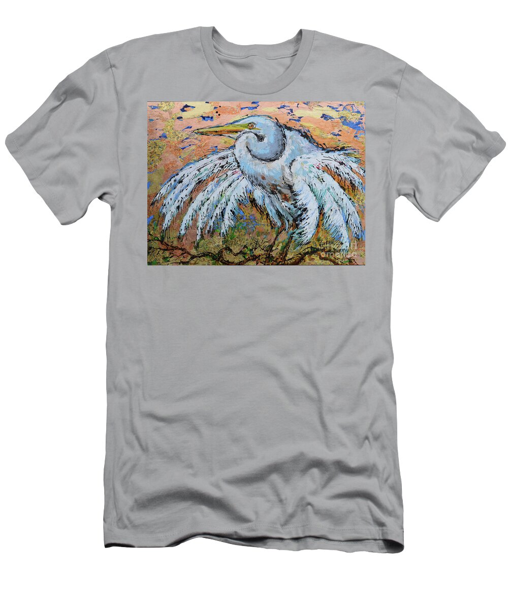  T-Shirt featuring the painting Fluffy Feathers by Jyotika Shroff