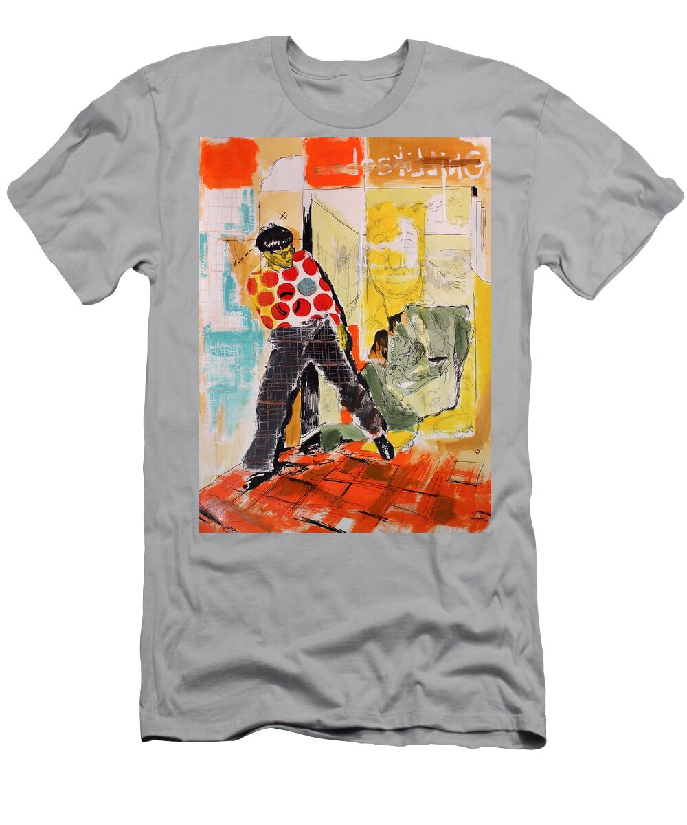 Expressive T-Shirt featuring the mixed media Flux by Aort Reed