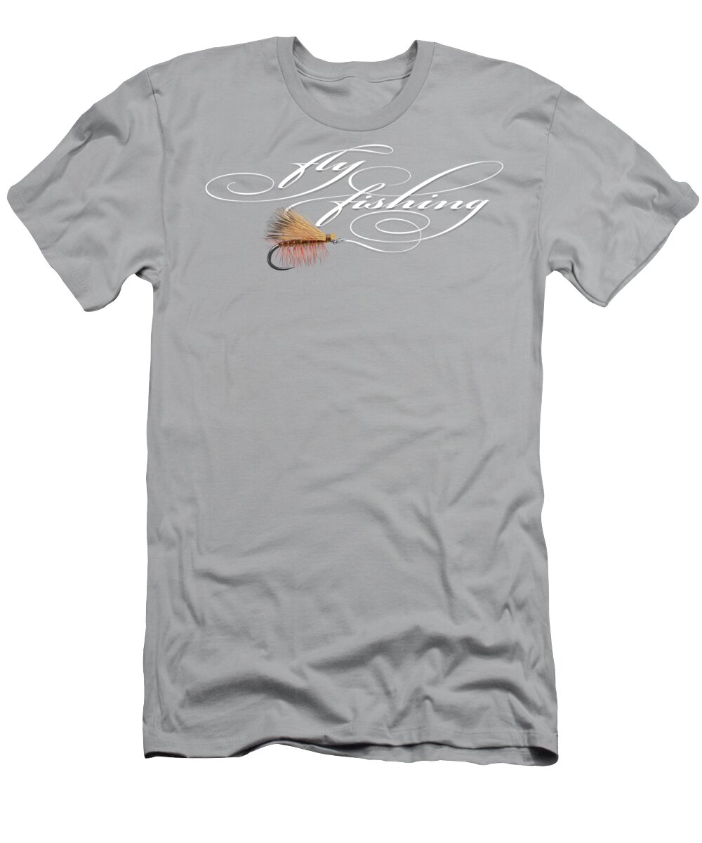 Fly Fishing T-Shirt featuring the digital art Fly fishing elk hair caddis by Robert Corsetti