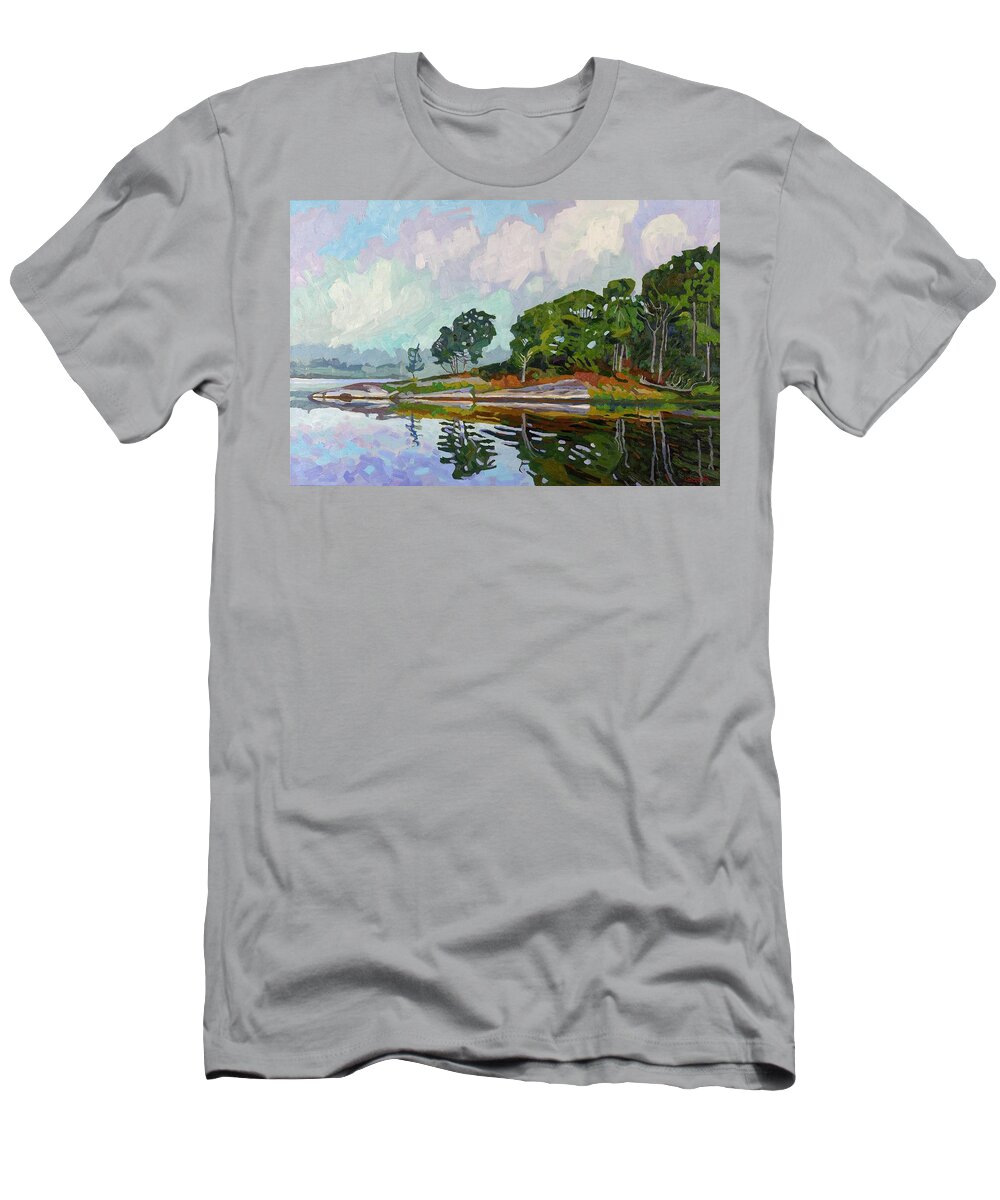 1732 T-Shirt featuring the painting Fog at Point Paradise by Phil Chadwick