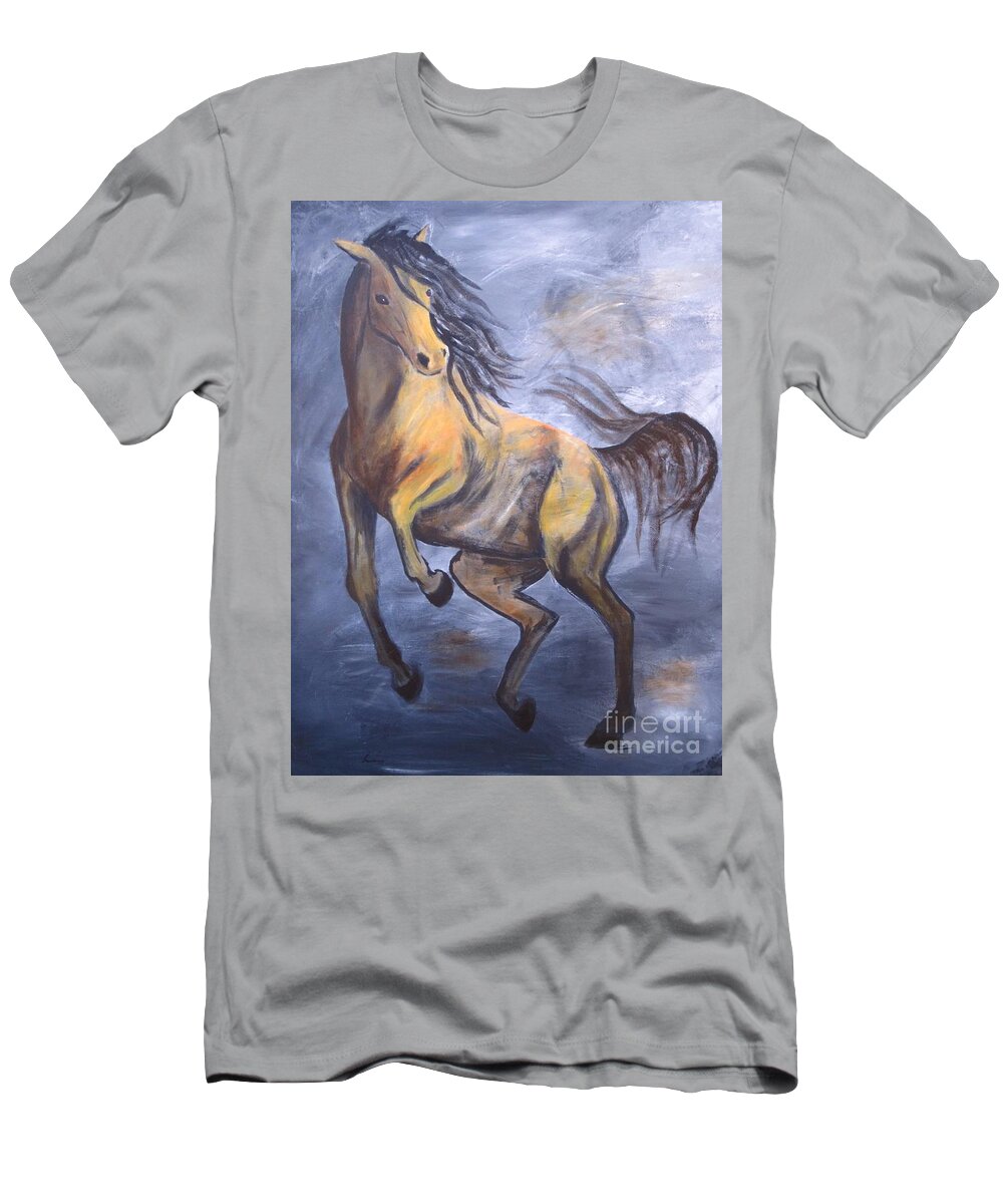 Horse T-Shirt featuring the painting Follow Me by Laurianna Taylor
