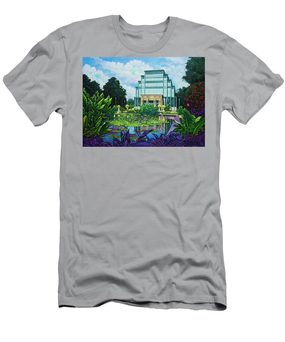 St. Louis T-Shirt featuring the painting Forest Park Jewel Box by Michael Frank