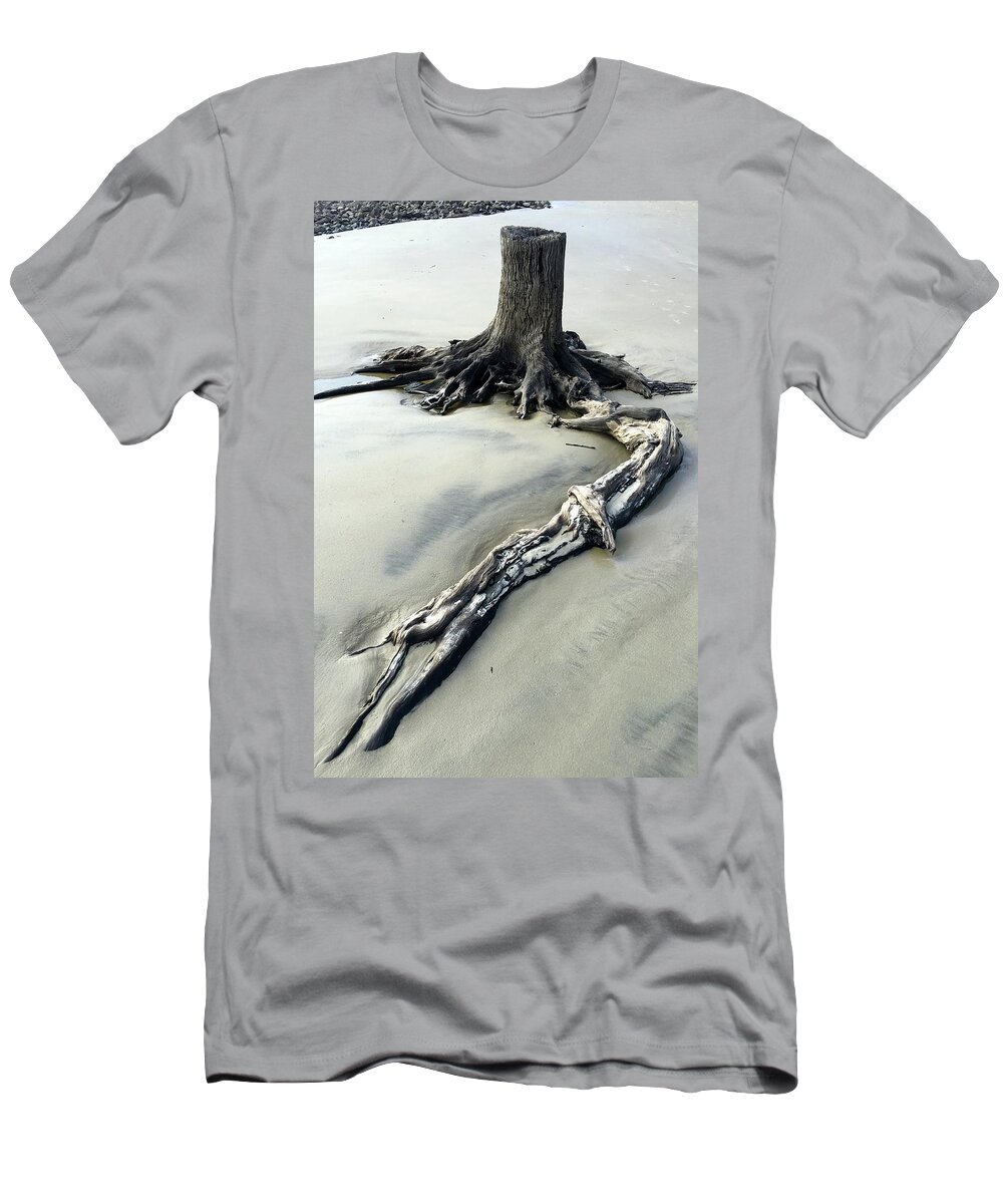 Stump T-Shirt featuring the photograph Forgotten Stump by Robert J Wagner