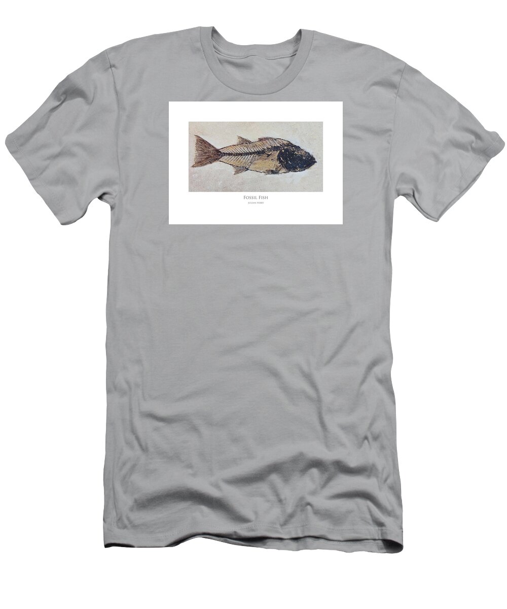Fish T-Shirt featuring the digital art Fossil Fish by Julian Perry