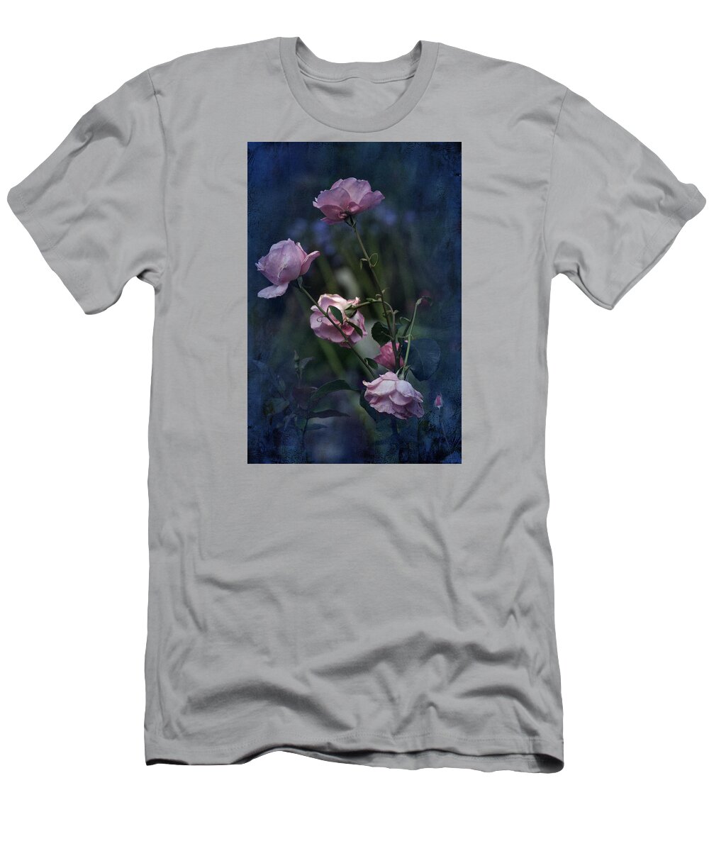 Four Pink Roses T-Shirt featuring the photograph Four Roses of August by Richard Cummings