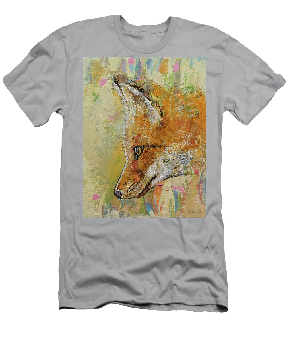 Fox T-Shirt featuring the painting Fox by Michael Creese