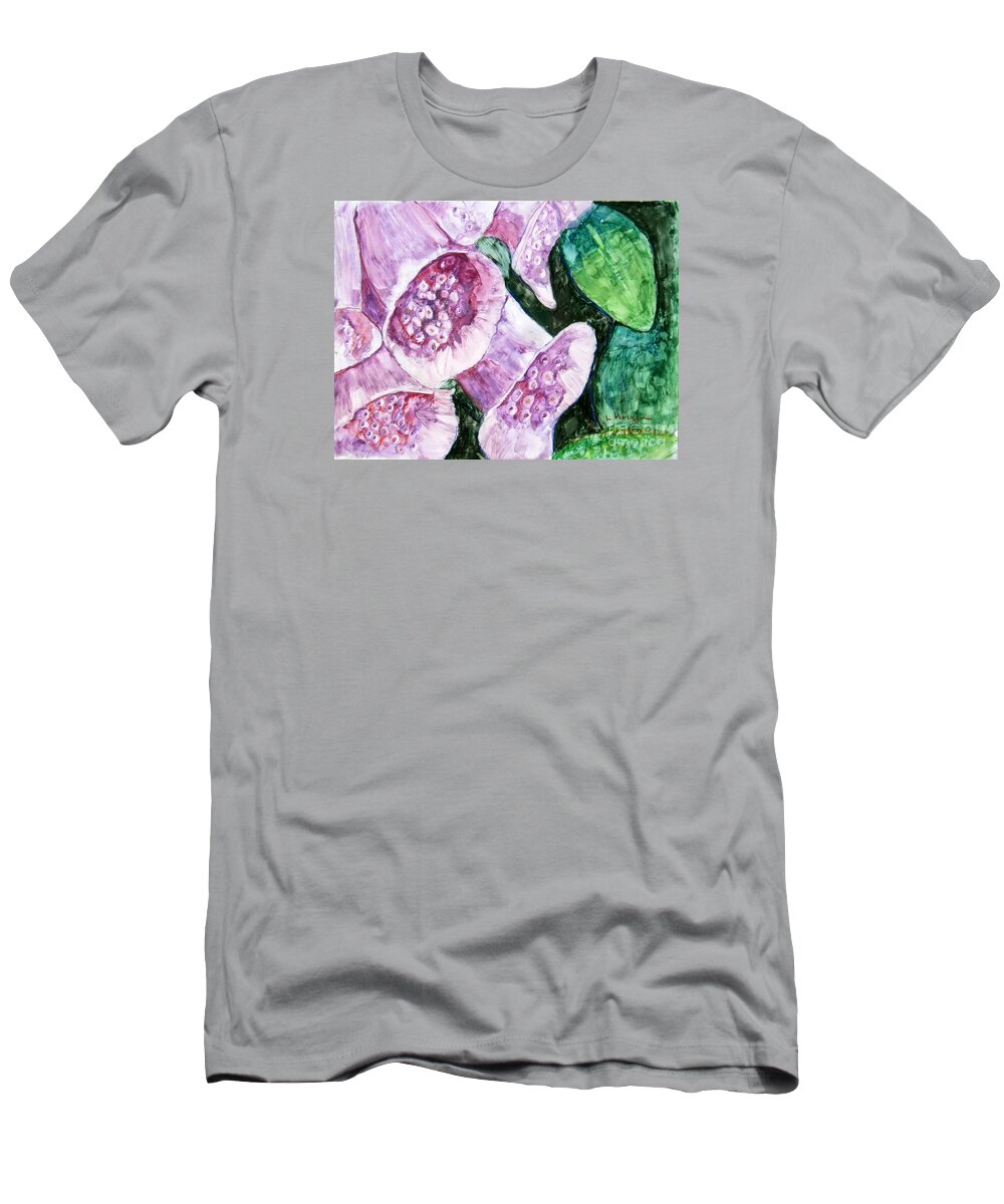 Foxglove T-Shirt featuring the painting Foxgloves by Laurie Morgan
