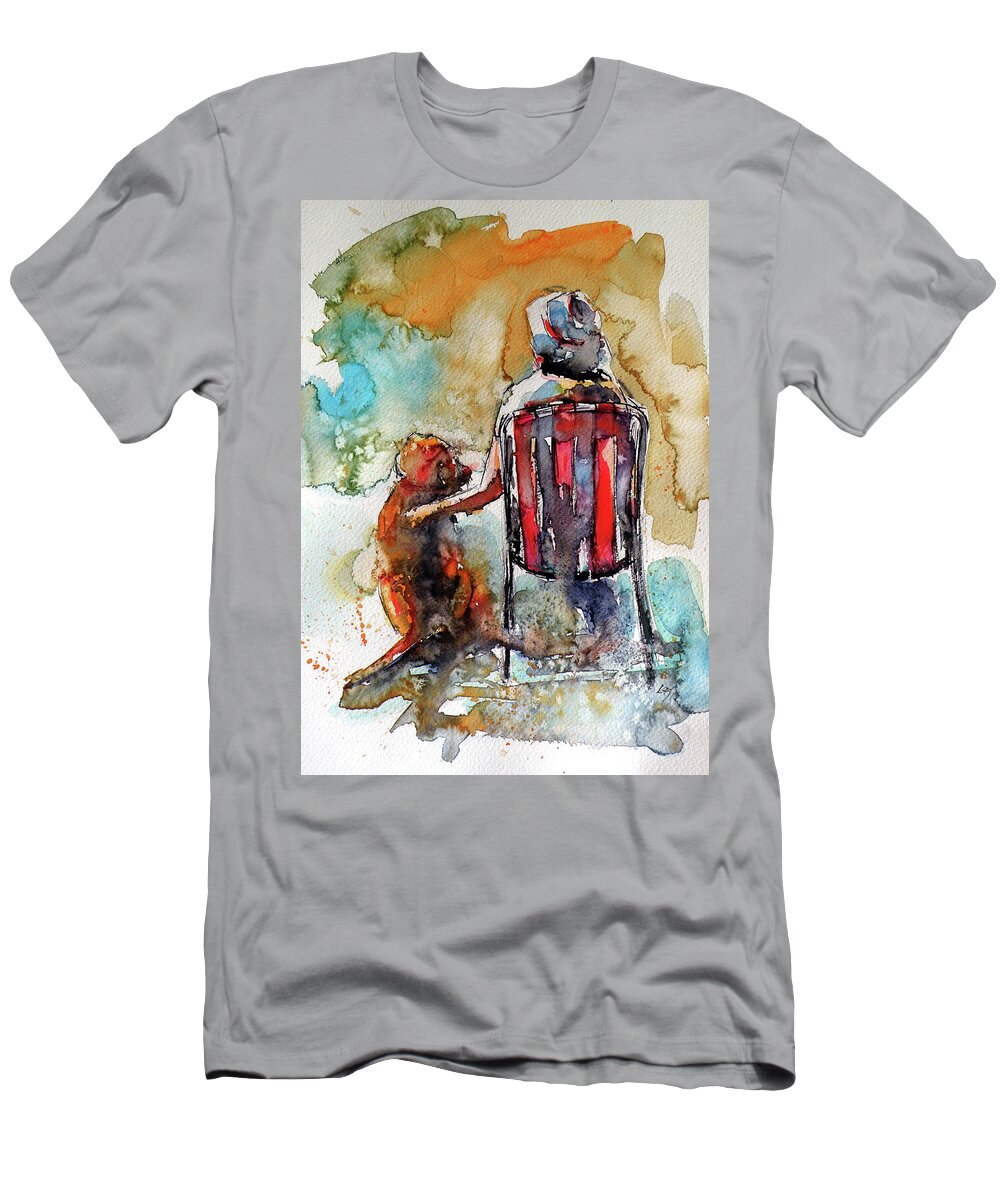 Friends T-Shirt featuring the painting Friends forever by Kovacs Anna Brigitta
