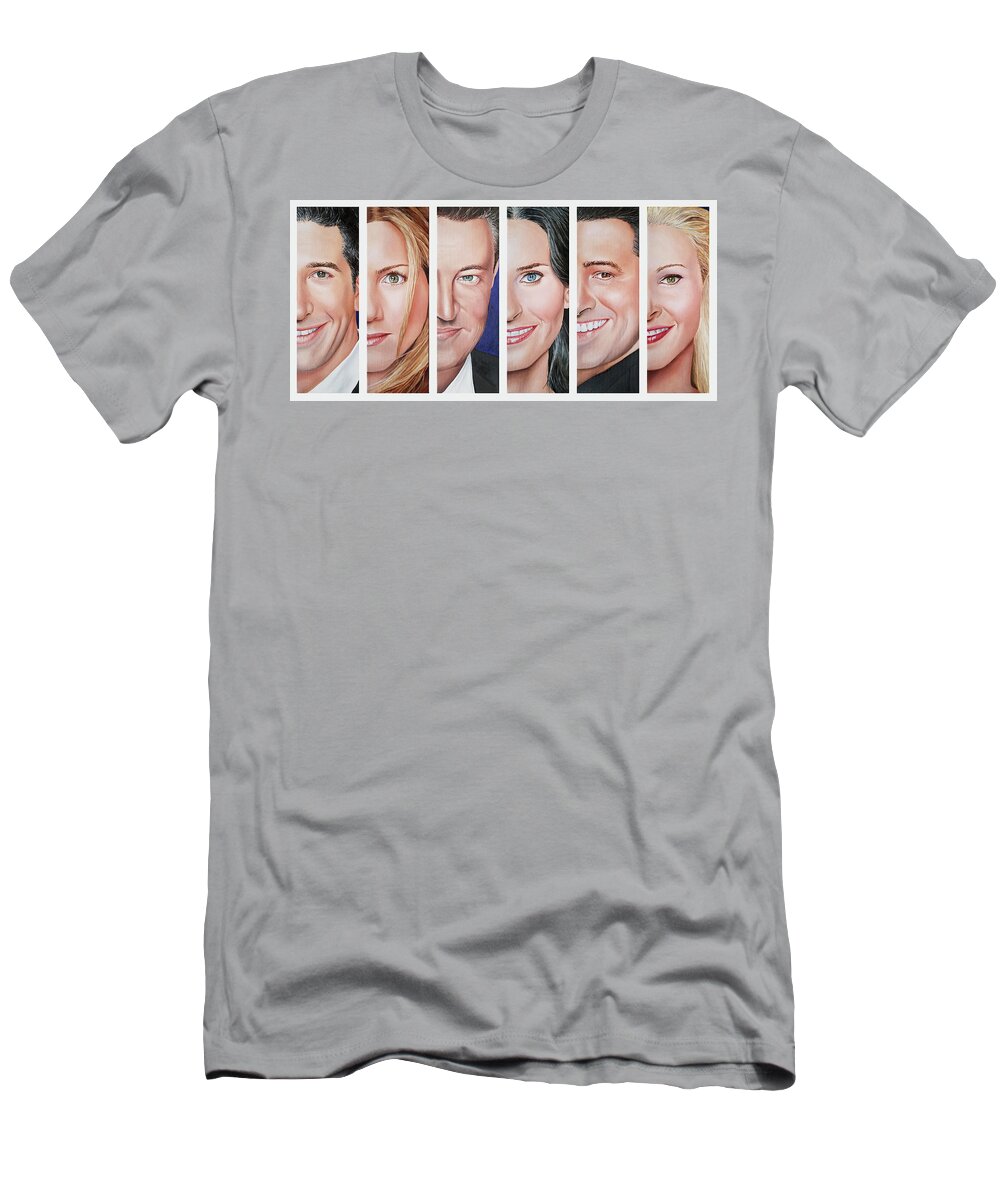 Friends Tv Show T-Shirt featuring the painting Friends Set One by Vic Ritchey