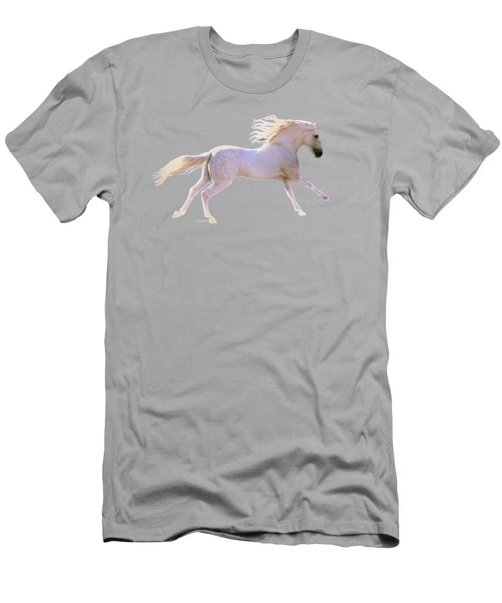 White Horse T-Shirt featuring the photograph Frosty Turnout by Barbara Hymer