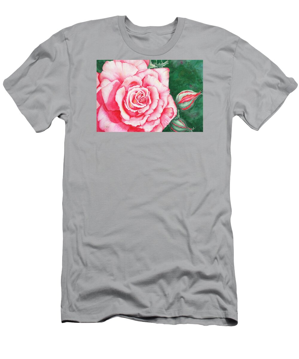 Rose T-Shirt featuring the painting Full Bloom by Lori Taylor