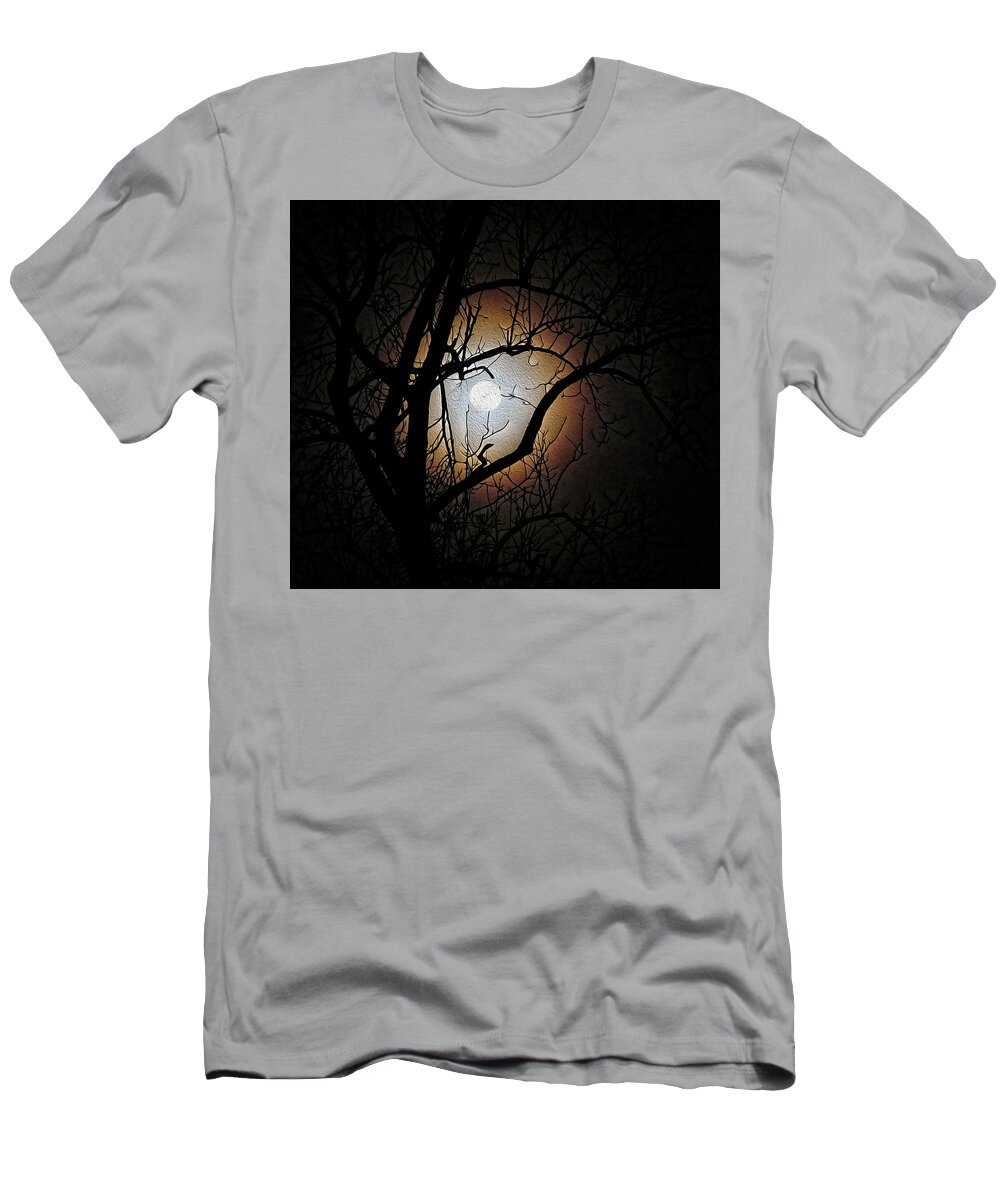 Full Moon T-Shirt featuring the photograph Full Moon oil painting by Ronda Ryan