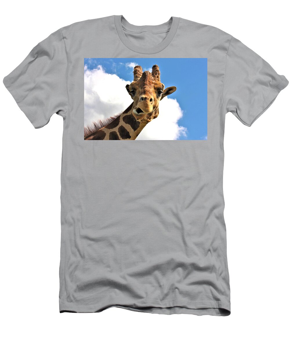 Funny Face Giraffe T-Shirt by Sheila Brown - Pixels
