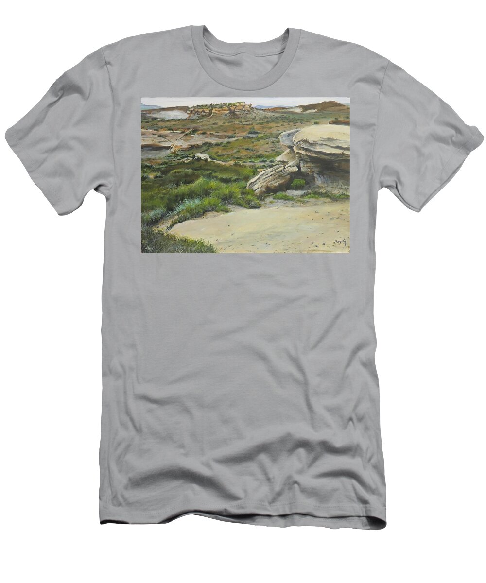 West T-Shirt featuring the painting Garden Of Stone by William Brody