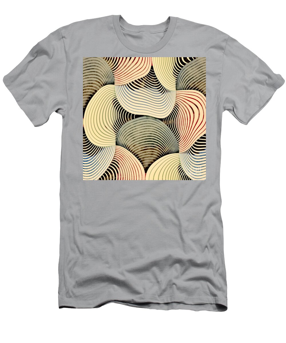Abstract T-Shirt featuring the digital art Geometric Gymnastic - c69s08b by Variance Collections